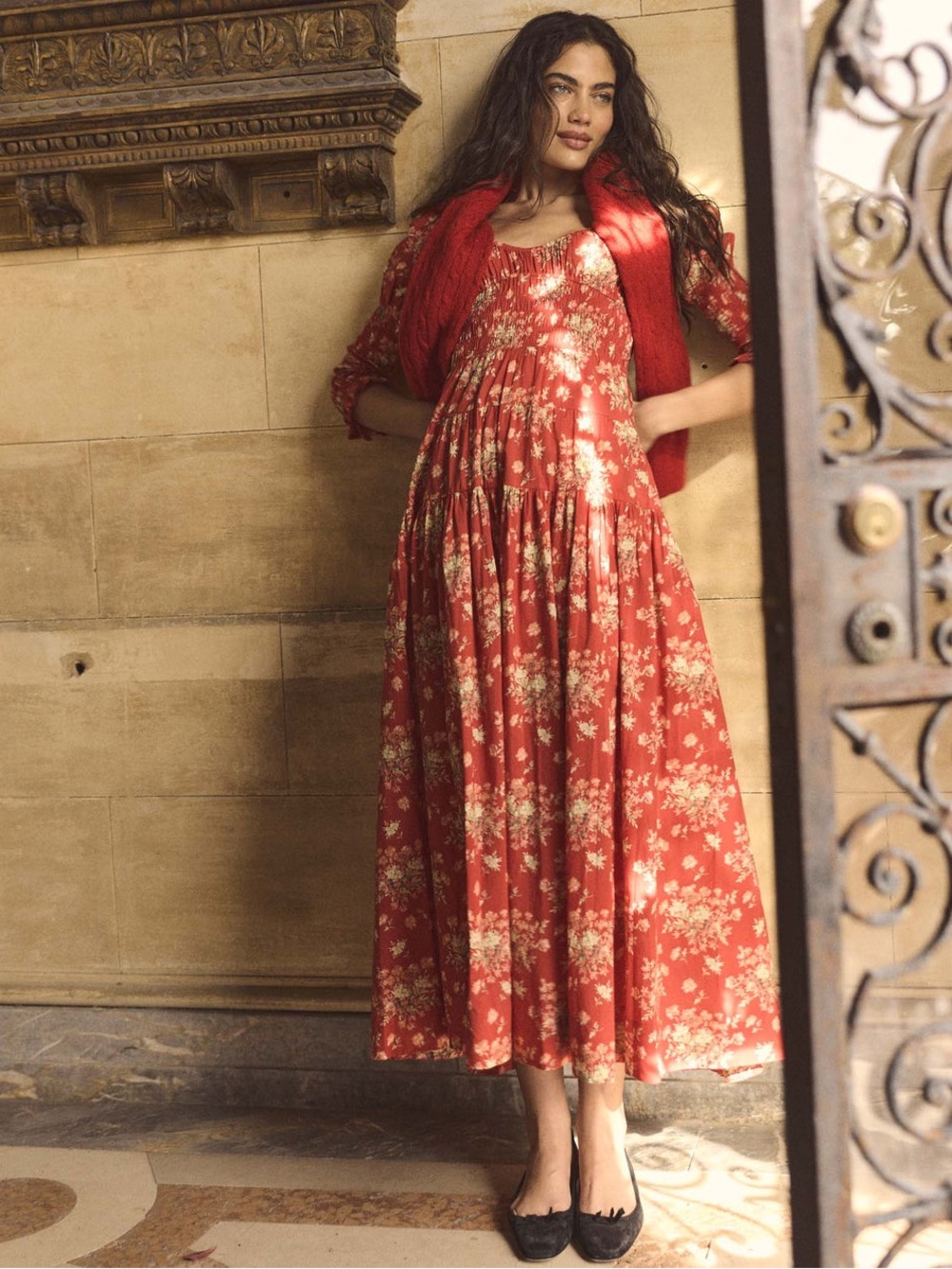 Doen Seraphina Dress in Rosso Lantana Floral